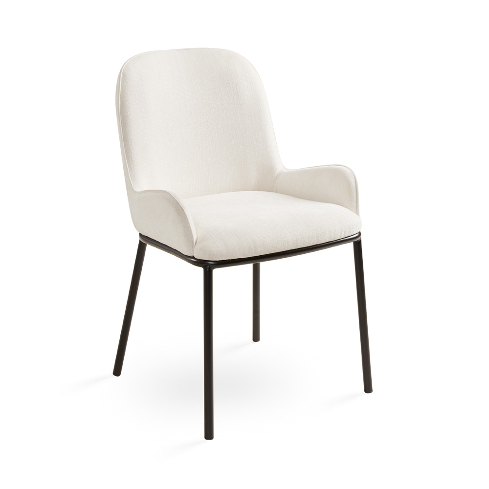 Bennett Dining Chair: Ivory Linen